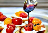 Goat Cheese Crostini with Slow-Roasted Tomatoes and Balsamic Glaze