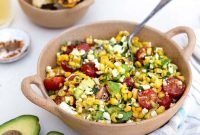 Grilled Corn and Avocado Salad with Lime Cilantro Dressing