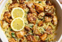 One-Pan Lemon Chicken Orzo Skillet Recipe