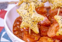 Patriotic Kielbasa Bites with Creamy Mustard Dip