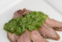 Grilled Flank Steak with Fresh Chimichurri Sauce