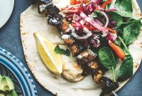 Grilled Eggplant Kebabs with Garlic Herb Marinade