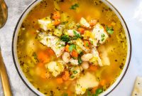 Lemon Chicken and White Bean Soup with Herbs