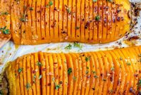 Crispy Hasselback Butternut Squash with Herb Butter