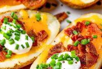 Crispy Air Fryer Potato Skins with Cheesy Bacon Filling