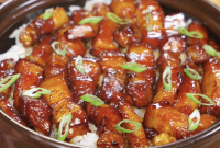 Sticky Caramelized Pork Belly with Crispy Skin