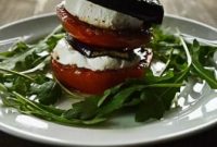 Griddled Baby Eggplant and Goat Cheese Stacks with Balsamic Glaze