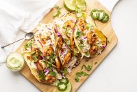 Crispy Shrimp Tacos with Creamy Avocado Lime Sauce