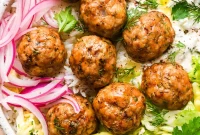 Soft Baked Greek Chicken Meatballs Without Breadcrumbs