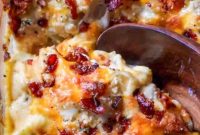 Cheesy Cauliflower Bake with Bacon and Mushrooms (Low-Carb)