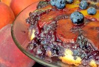 Caramel Peach and Blueberry Upside-Down Cake Recipe