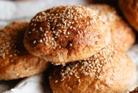 Whole Grain Burger Buns Made with Tangzhong Method