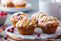 Cranberry Pecan Muffins with Sweet Glaze