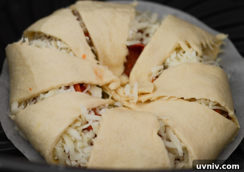 Crispy Air Fryer Pizza Ring Recipe for Quick Weeknight Meals 5 air fryer pizza ring