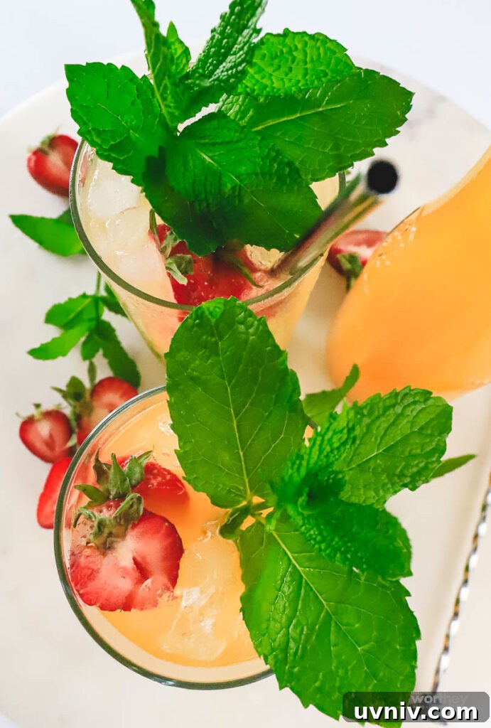 Peach and Strawberry Rum Mojito Recipe for Summer Cocktails 7 Peach & Strawberry Rum Mojito