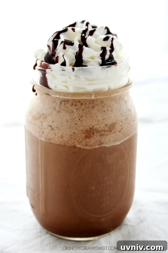 Homemade Mocha Frappuccino made in just 2 minutes crunchycreamysweet.com