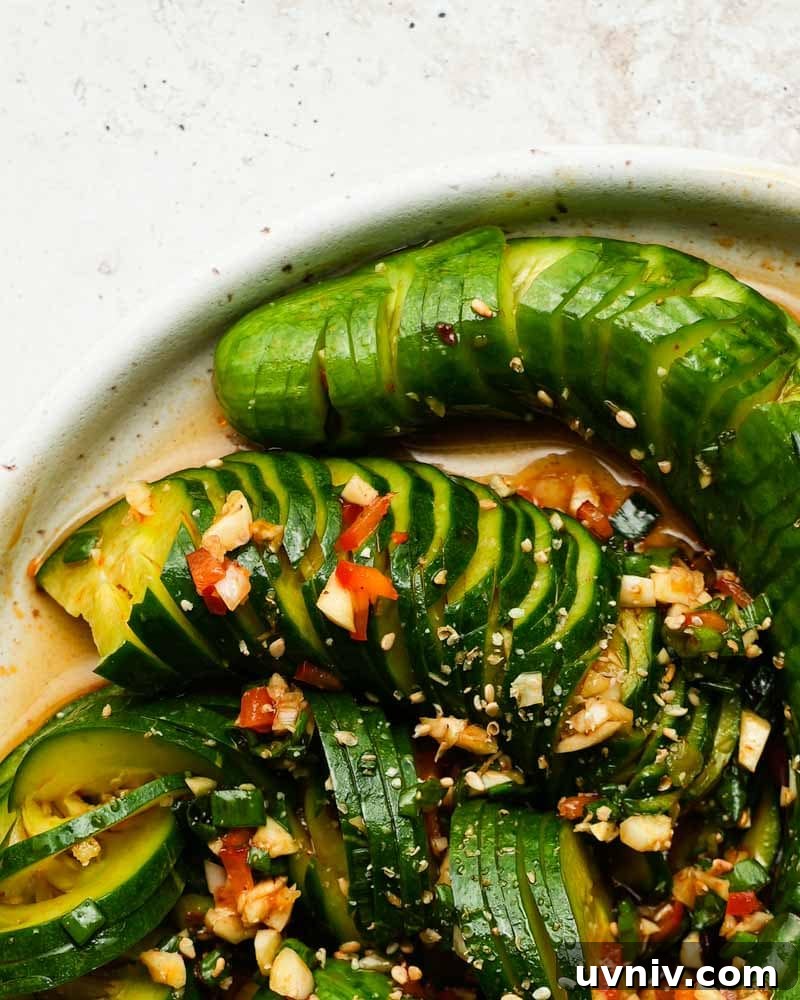 Asian Cucumber Salad with Chili and Garlic