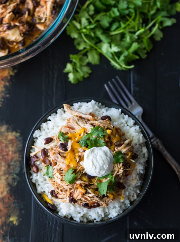 Slow Cooker Salsa Chicken Rice Bowls for Simple Weeknight Meals 2 Slow Cooker Salsa Chicken Rice Bowls
