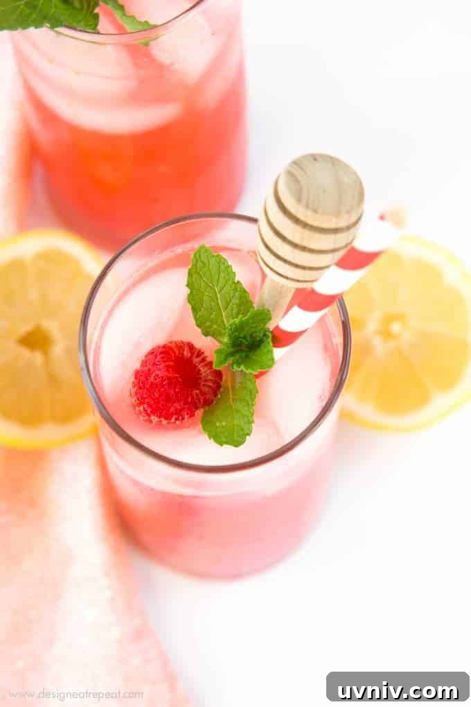 Refreshing Homemade Raspberry Lemonade Recipe for Summer 4 Add pureed raspberries to lemonade for a colorful and refreshing summer drink! Find the recipe for Homemade Raspberry Lemonade at Design Eat Repeat.