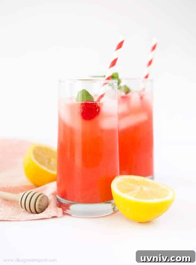 Refreshing Homemade Raspberry Lemonade Recipe for Summer 5 Add pureed raspberries to lemonade for a colorful and refreshing summer drink! Find the recipe for Homemade Raspberry Lemonade at Design Eat Repeat.