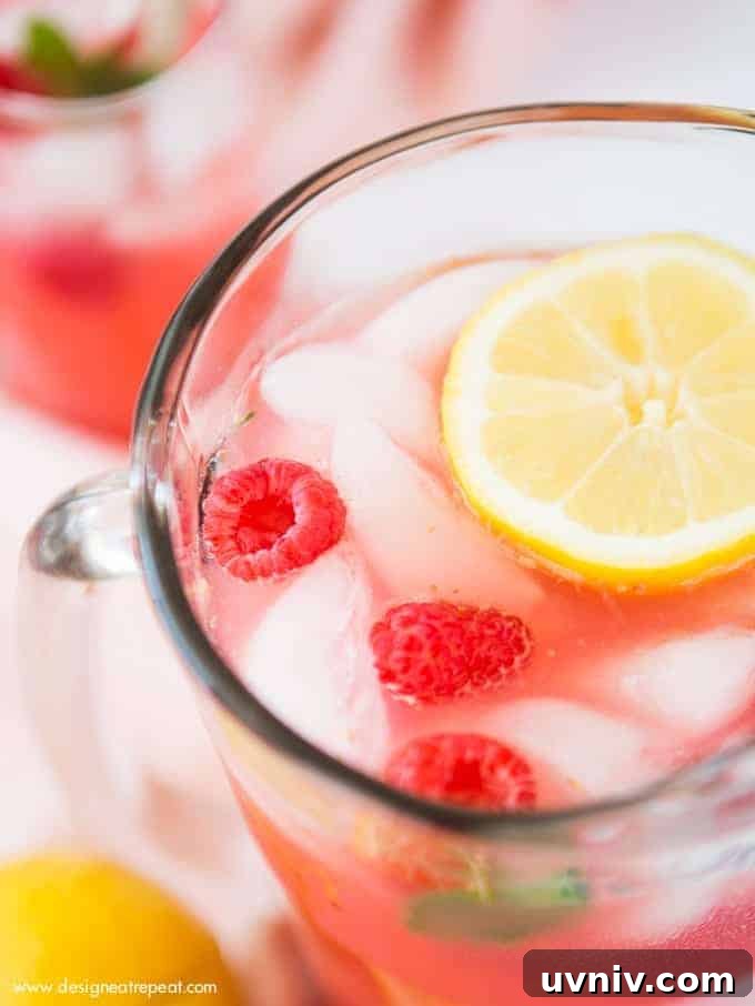 Refreshing Homemade Raspberry Lemonade Recipe for Summer 6 Add pureed raspberries to lemonade for a colorful and refreshing summer drink! Find the recipe for Homemade Raspberry Lemonade at Design Eat Repeat.