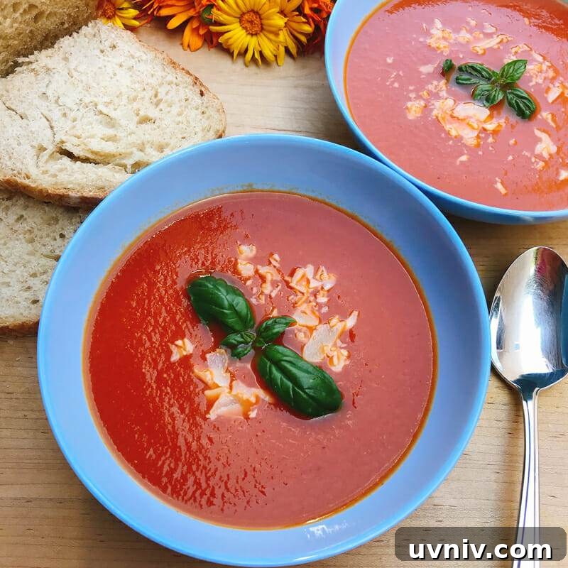 Store and Preserve Garden Tomatoes at Season’s End 6 roasted tomato soup in bowl sq