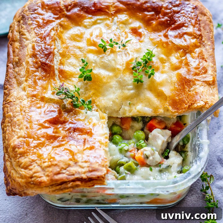 Mini Turkey Pot Pies for One: Comforting Individual Servings 7 Puff Pastry Chicken Pot Pie Recipe