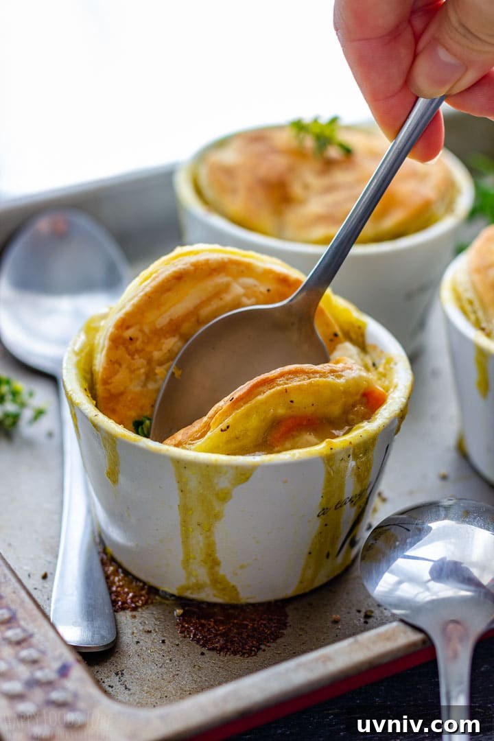 Mini Turkey Pot Pies for One: Comforting Individual Servings 5 Spooning individual turkey pot pies