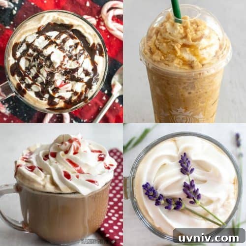 collage of coffee drinks