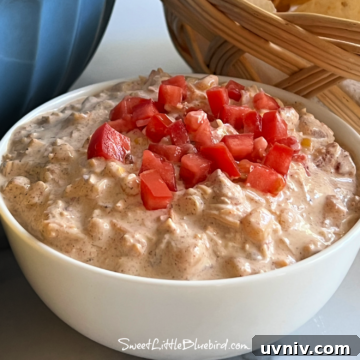 This photo shows boat dip served in a white bowl.
