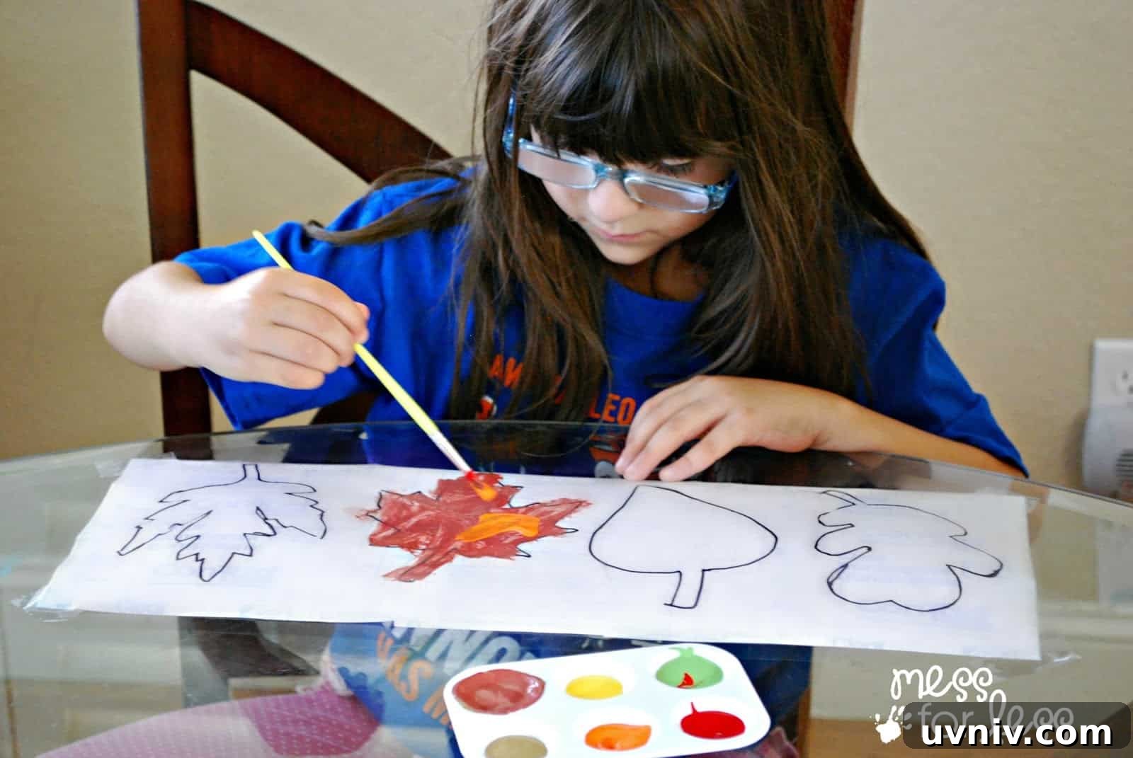 Fall Leaves Window Decals for Contact Paper – Autumn Home Decor 6 child painting fall leaves