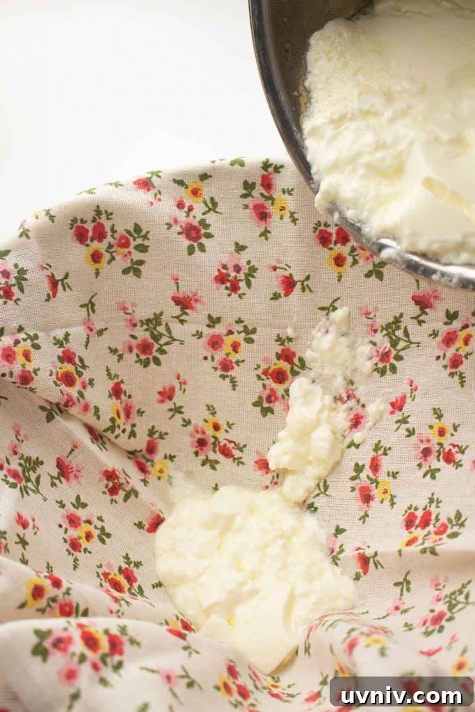 Instant Pot Yogurt Recipe: Make Yogurt with Sous Vide or Yogurt Mode 8 Yogurt transferred to a cheese cloth to strain out all of the whey.