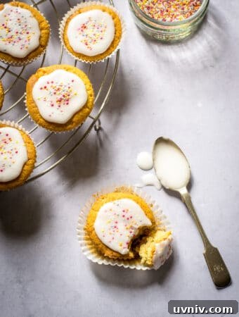 Vegan Fairy Cakes Recipe: Light, Fluffy Mini Cupcakes 18 Fairy cake with sprinkles