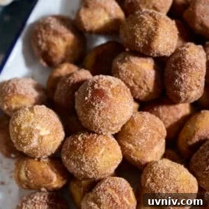 Sourdough Discard Cinnamon Sugar Pretzel Bites on a white platter.