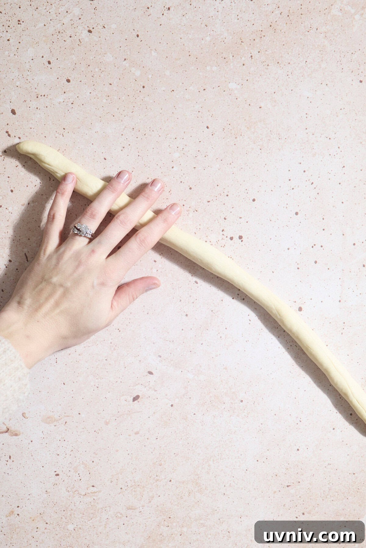 Dough rolled into a rope.