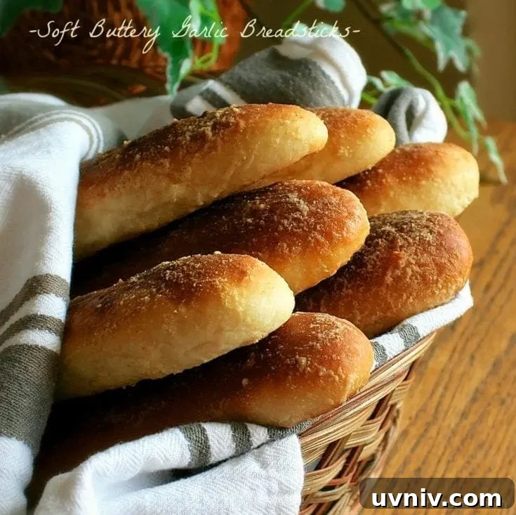 Soft Buttery Garlic Breadsticks