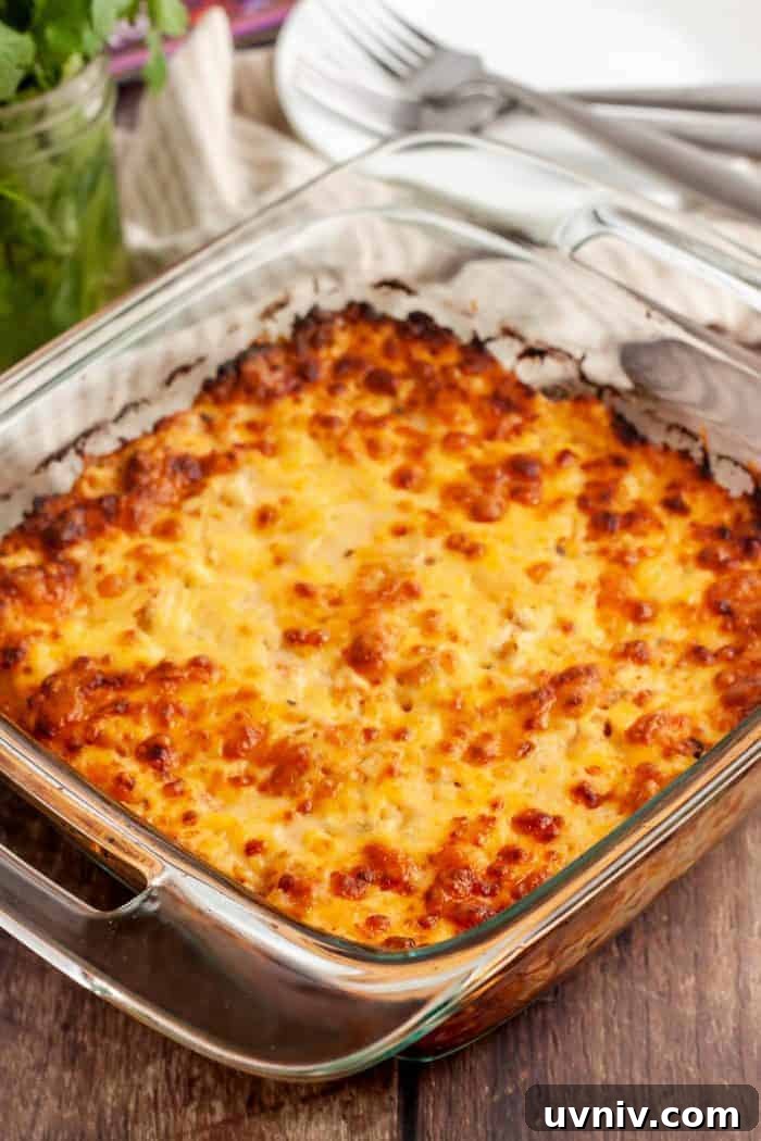 Low-Carb White Chicken Chili Recipe for Keto Diet 14 glass casserole dish with keto king ranch chicken casserole