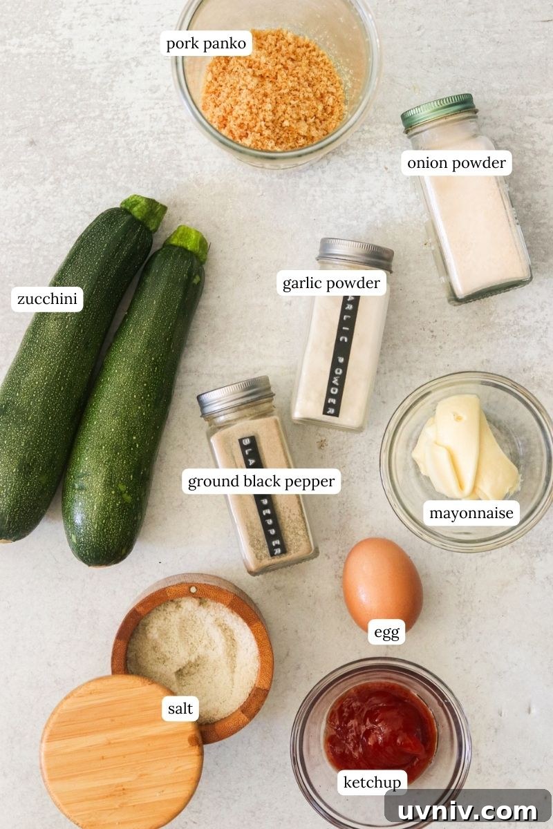 recipe ingredients in small bowls and labeled.