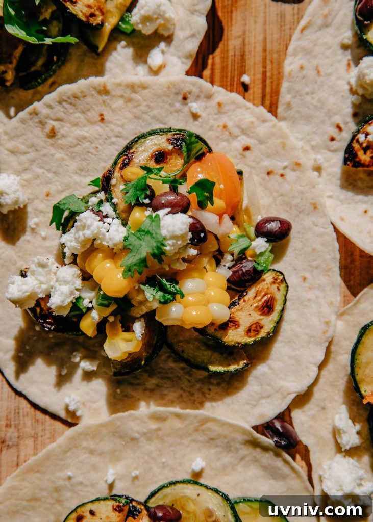 Crispy Summer Zucchini Tacos with Lime and Cilantro 4 Summer Zucchini Tacos | Well and Full | #vegetarian #recipe