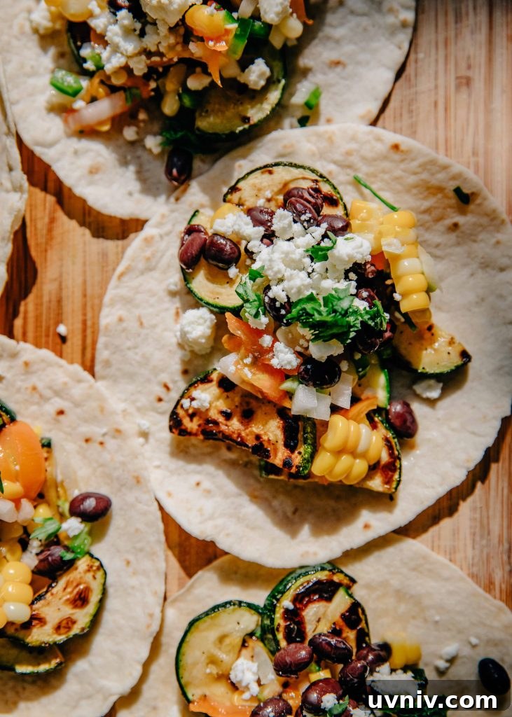 Crispy Summer Zucchini Tacos with Lime and Cilantro 5 Summer Zucchini Tacos | Well and Full | #vegetarian #recipe