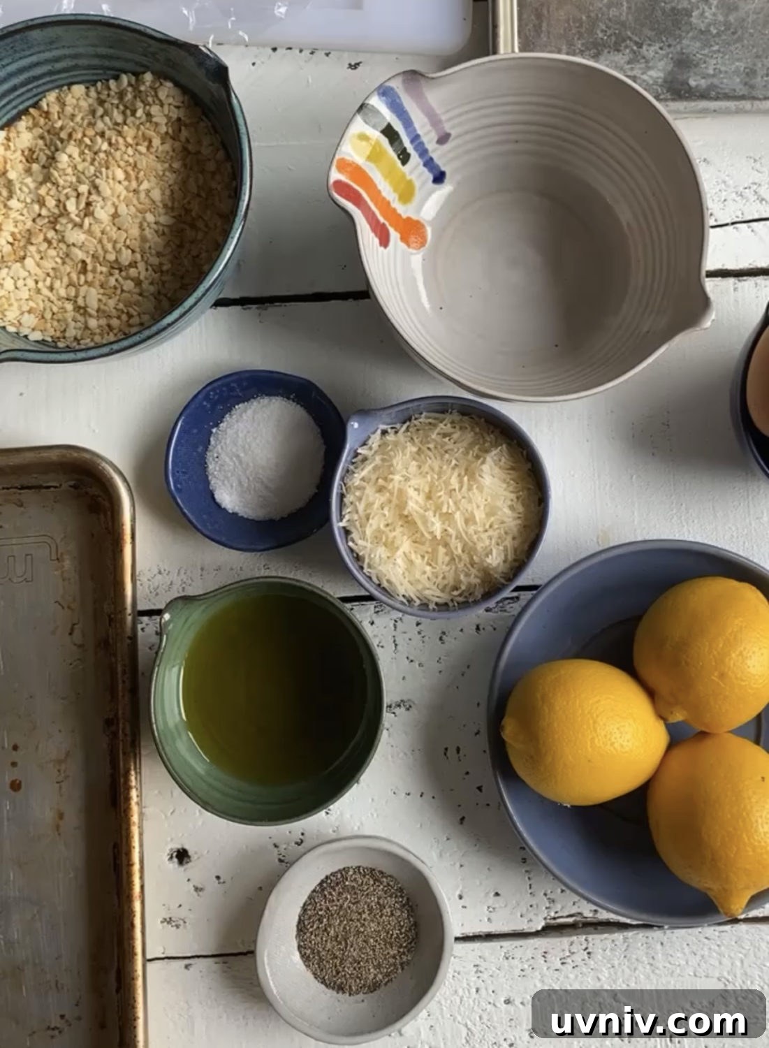 Crispy Gluten-Free Pork Milanese Recipe 3 prep in small bowls