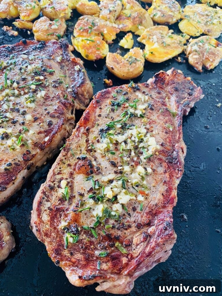 Blackstone Grilled Chopped Steak Salad Recipe 14 Blackstone Steak and Smashed Potatoes