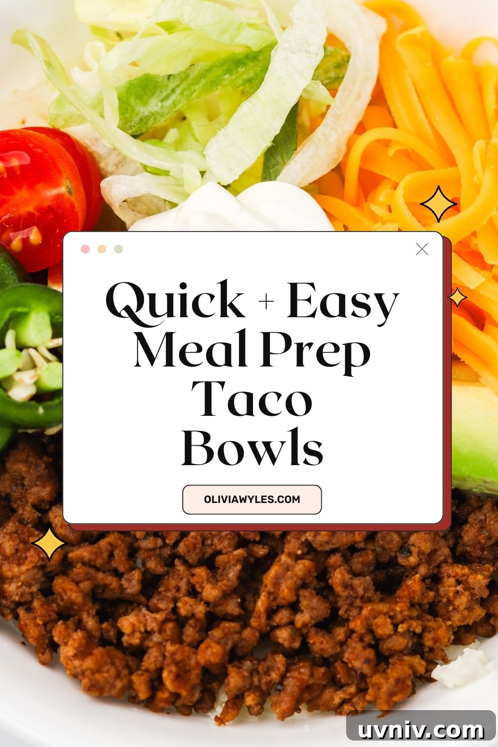 Pinterest Image for Keto Taco Bowls