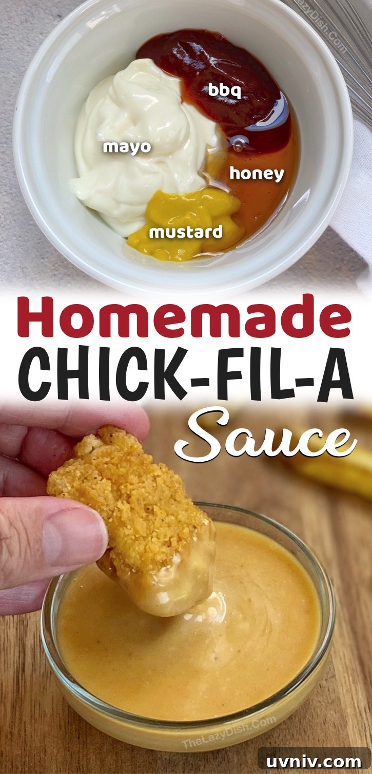 A simple, tasty homemade chicken nugget dipping sauce made from mayo, bbq, honey and mustard.