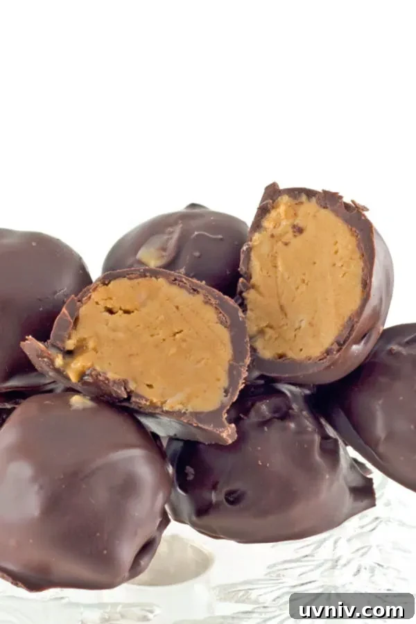 Homemade Buckeyes: Chocolate-Covered Peanut Butter Balls Recipe 3 chocolate peanut butter balls