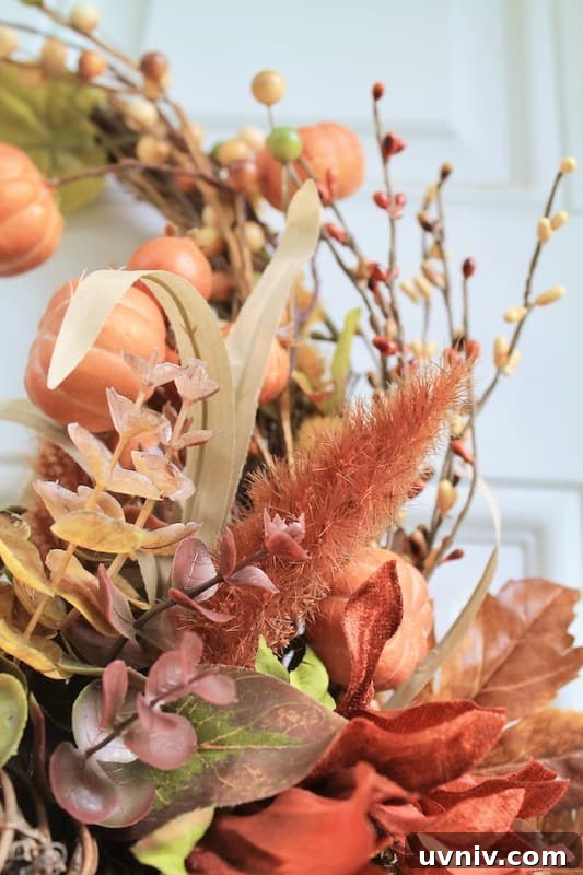 DIY Pumpkin Wreath with Burlap and Cozy Fall Spice Colors 13 fall wreath
