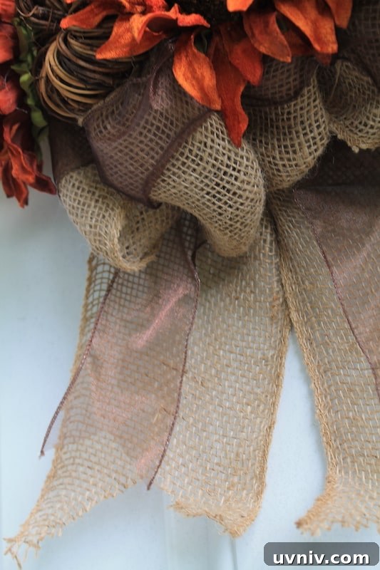 DIY Pumpkin Wreath with Burlap and Cozy Fall Spice Colors 18 burlap bow wreath for fall