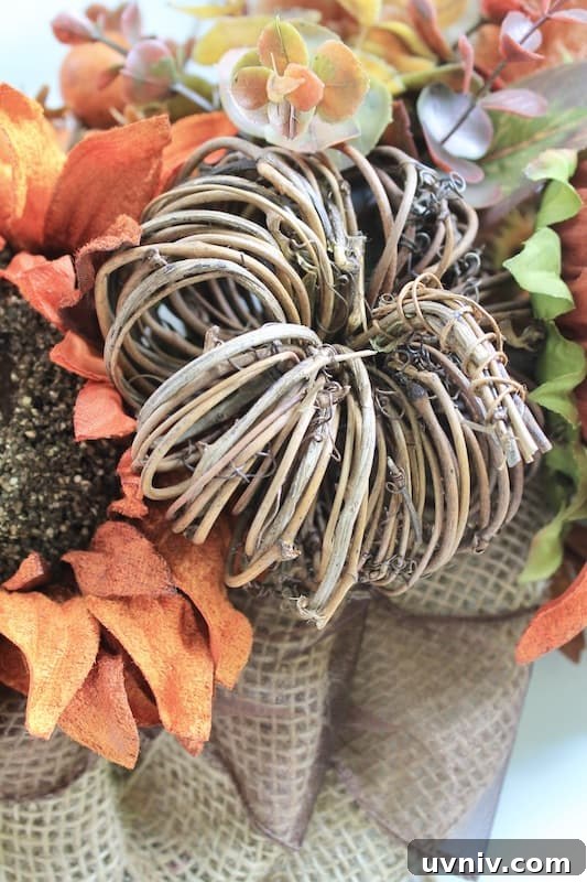 DIY Pumpkin Wreath with Burlap and Cozy Fall Spice Colors 20 pumpkin diy wreath
