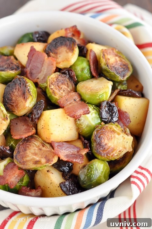 Pan Roasted Brussels Sprouts with Bacon and Apples