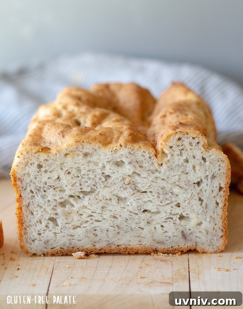 Labor Day Cooking & Baking Deals: Top Discounts on Kitchen Gear 5 A close up of the inside of a loaf of gluten free bread on a cutting board.